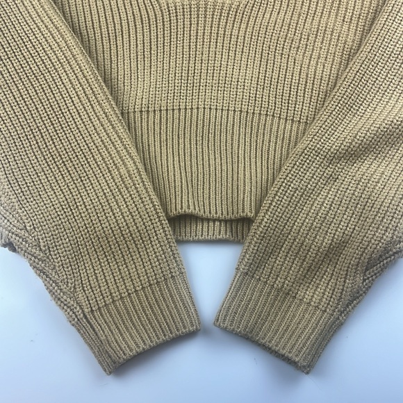 WAYF Nelle Ribbed Cropped Half Zip Sweater Top S117-40 - Picture 5 of 7